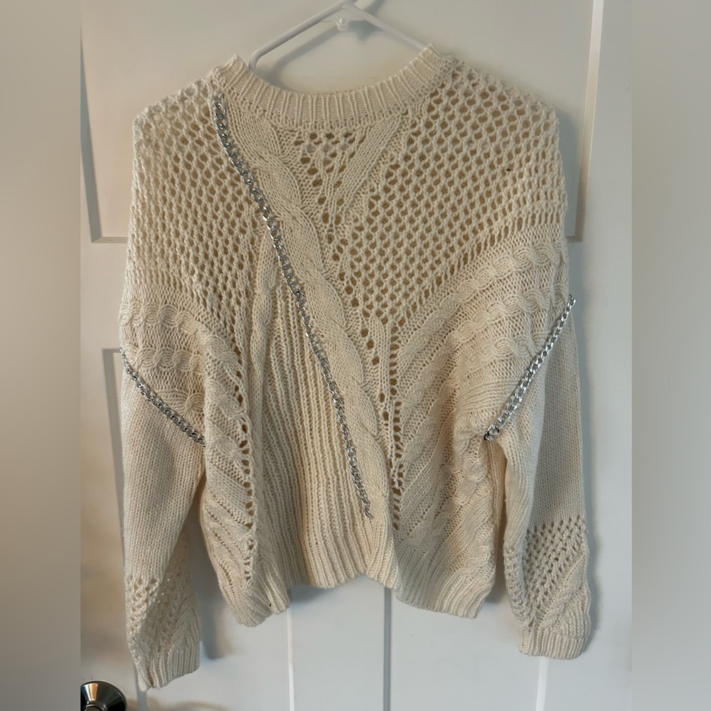BB Dakota Steve Madden Sweater - cream with silver chains - Size XS - Worn once